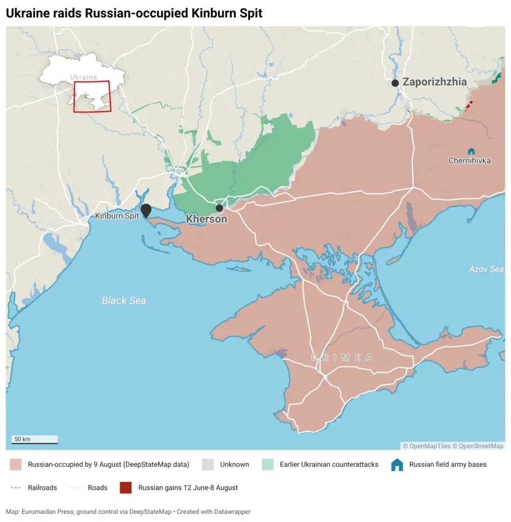 Location of Kinburn Spit. Map: Euromaidan Press