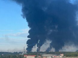 seventh time year ukrainian drones torch top-five russian refinery yaroslavl · post black smoke billows over slavneft-yanos oil after drone strike russia 6 2026 least 4 fires telegram ukraine context