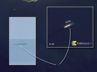 Sunken vessel near Novorossiysk. August 2026. Source: Exilenova+