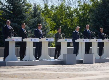 six nordic-baltic leaders came kyiv norway put $9 billion figure 2027 support · post ukrainian president volodymyr zelenskyy finland denmark estonia latvia lithuania attend ukraine's state flag day ceremony 23