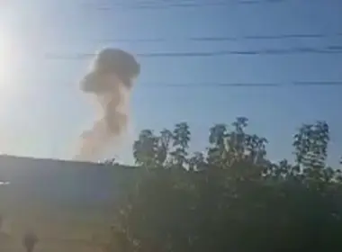 one russian warehouse smolders near kazakhstan while bigger fire rages st petersburg · post smoke rising over ozon logistics complex orenburg russia 23 2026 заявлено як задимлення на території складу