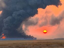 dagestan stavropol krai adygea ukraine's drones worked straight down delivery russia's 2 online store · post fire ozon logistics complex tyube settlement 24 2026 пожежа на території логістичного комплексу у