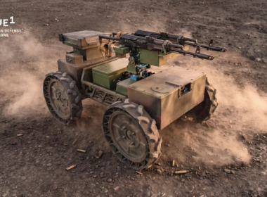 An unmanned ground vehicle with a turret for a Kalashnikov assault rifle. Photo: Brave1