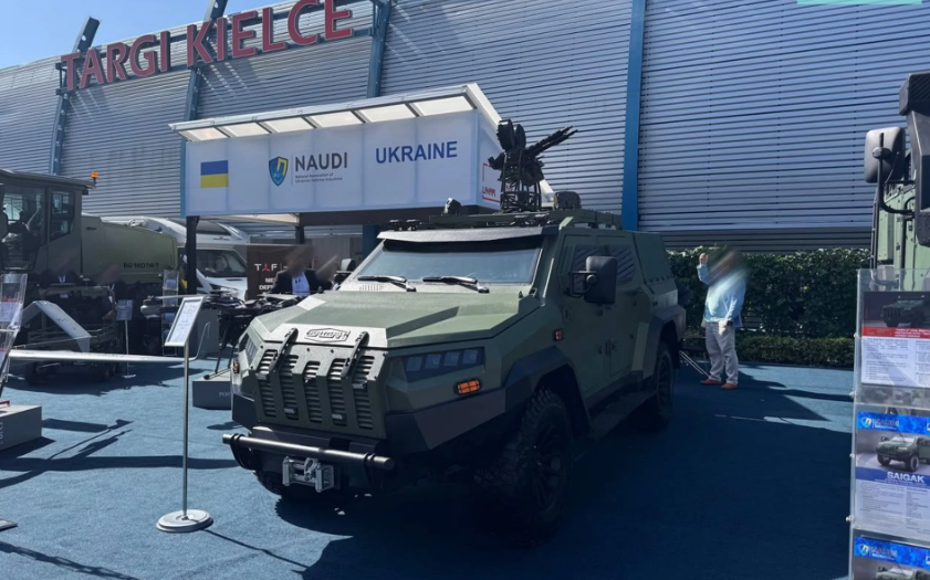 The Saihak-1, fast light scout vehicle, at the MSPO 2026 defense expo in Poland. Source: Oboronka