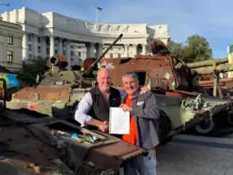CEO of BlueShadow Charlie Maher with Resist.UA founder Roman Sulzhyk.