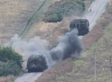 475th Assault Regiment tanks under drone escort.