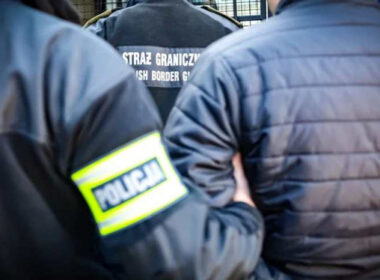Polish police during the arrest