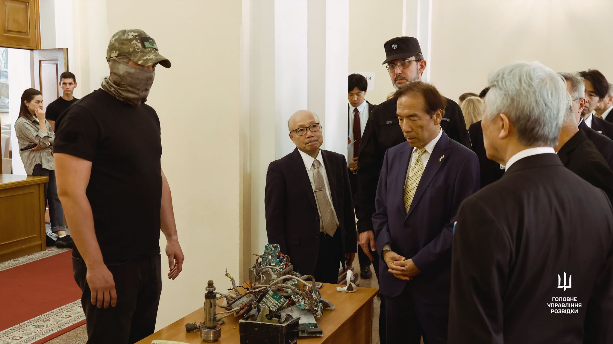 Ukraine's Defense Intelligence has given Eisuke Mori, speaker of Japan's House of Representatives, a close look at a North Korean weapon: the components of a ballistic missile Russia fired at Ukraine. Source: Ukraine's Defense Intelligence
