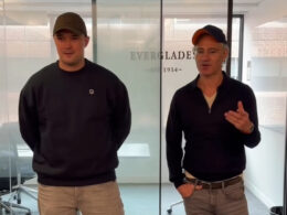 Former Ukrainian Defense Minister Mykhailo Fedorov and Palantir CEO Alex Karp announce the launch of Fedorov’s new defense technology company. Screenshot from video: Mykhailo Fedorov