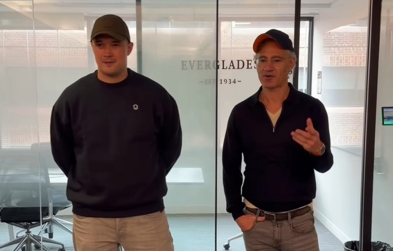 Former Ukrainian Defense Minister Mykhailo Fedorov and Palantir CEO Alex Karp announce the launch of Fedorov’s new defense technology company. Screenshot from video: Mykhailo Fedorov