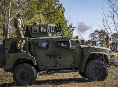 Lithuanian troops during a military exercise.