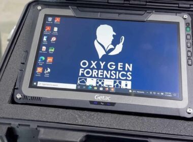 A tablet with cybersecurity forensics software from Oxygen Forensics. Photo via Militarnyi