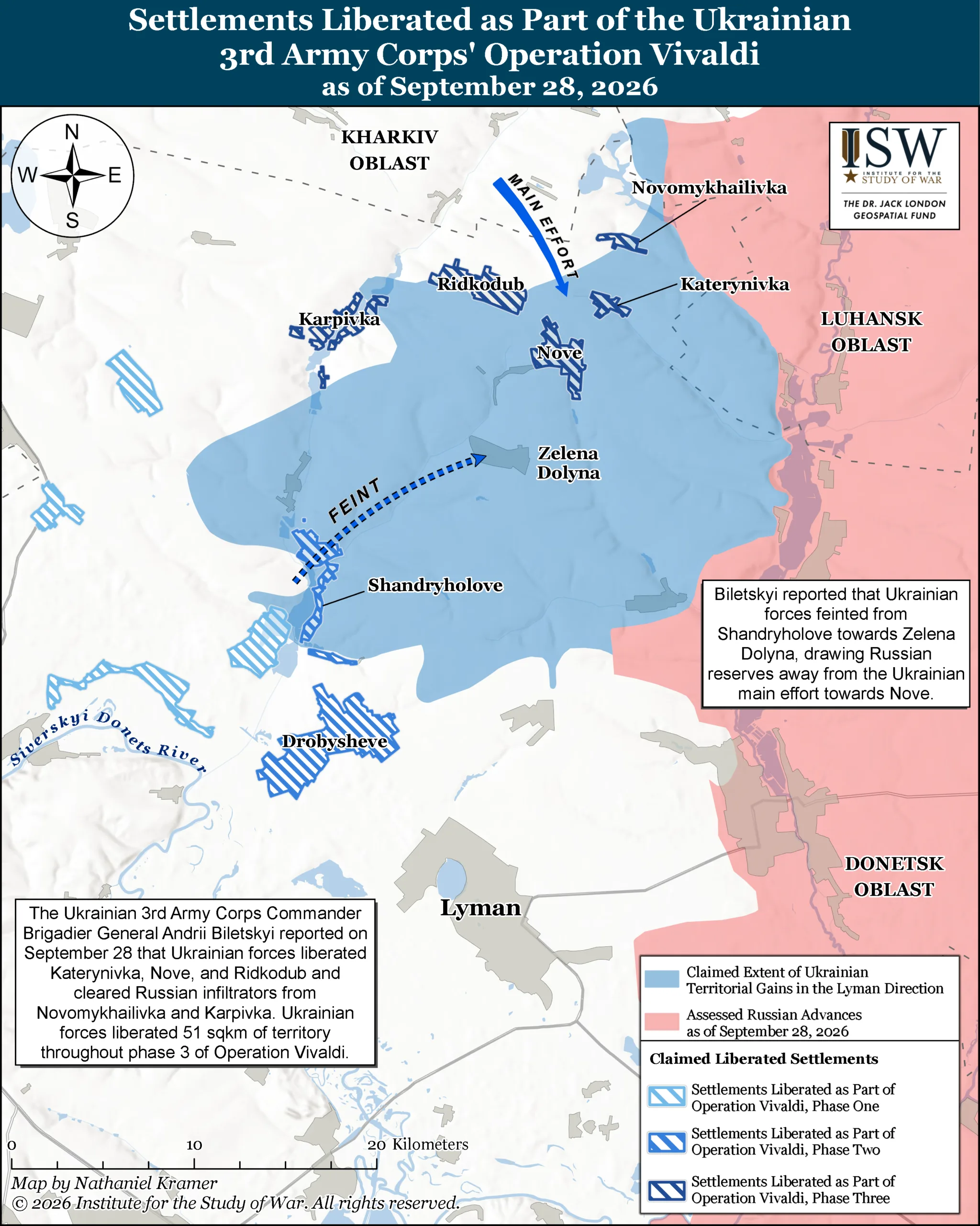 vivaldi counteroffensive worked because ukraine took russia's drones out fight isw assesses · post settlements ukraine's 3rd army corps says liberated during operation north lyman donetsk oblast 28 2026 settlements-liberated-during-operation-vivaldi-phase-3-as-of-september-28-2026-scaled