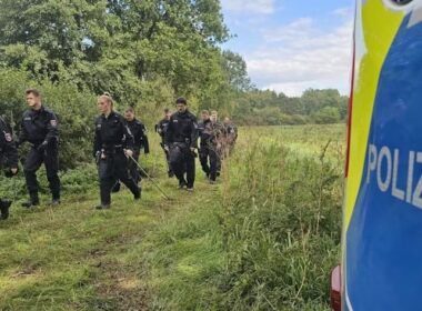 explosives found meters drone crashed near bundeswehr air base—investigators say matches gru's leipzig attack devices · post police officers search debris wunstorf base lower saxony germany 15 2026 german dpa