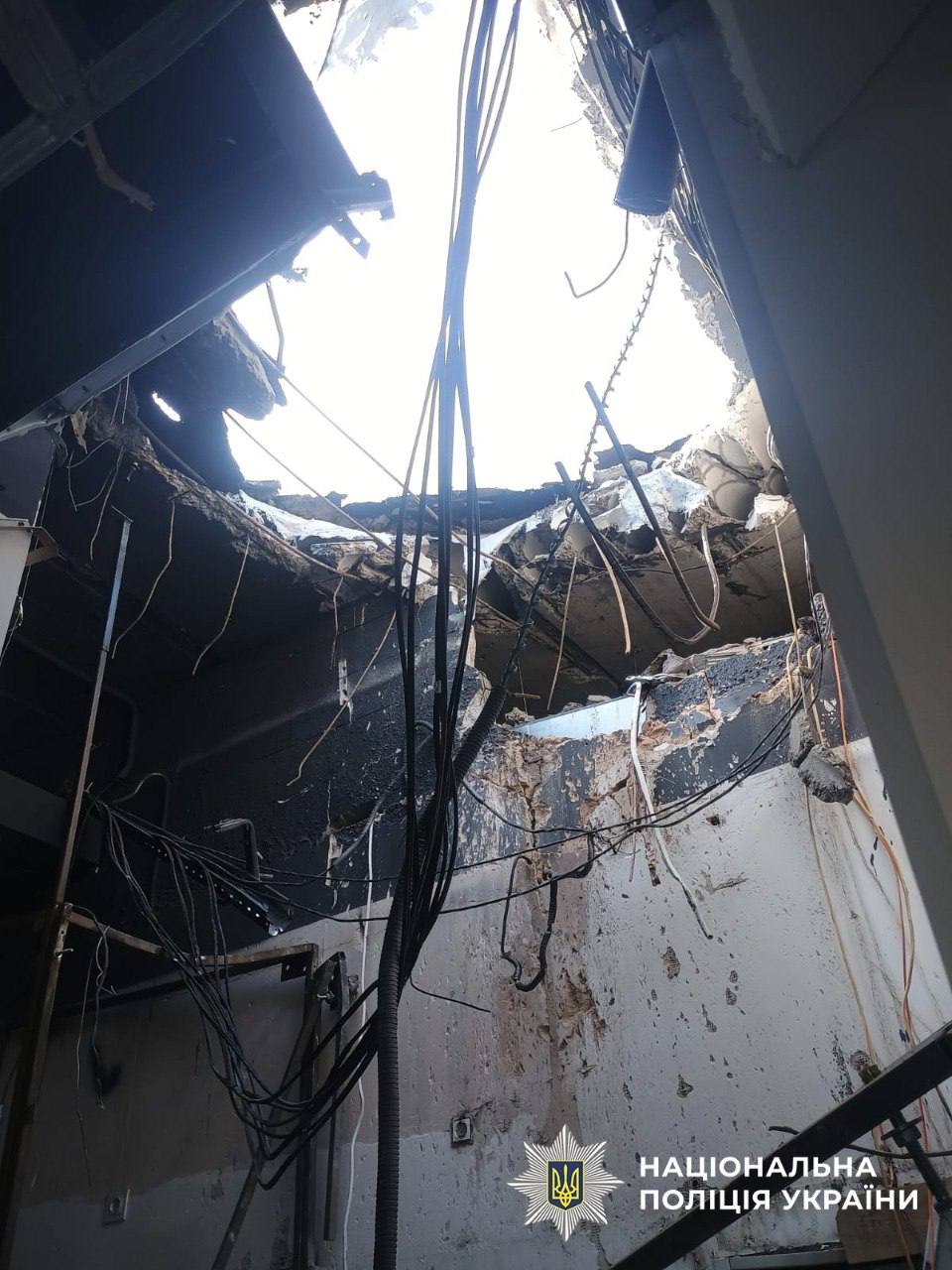 russian drones killed man injured eight kyiv hitting two gas stations · post hole torn through ceiling building hit during drone attack ukraine 15 2026 police5280922930982363332 news ukrainian reports