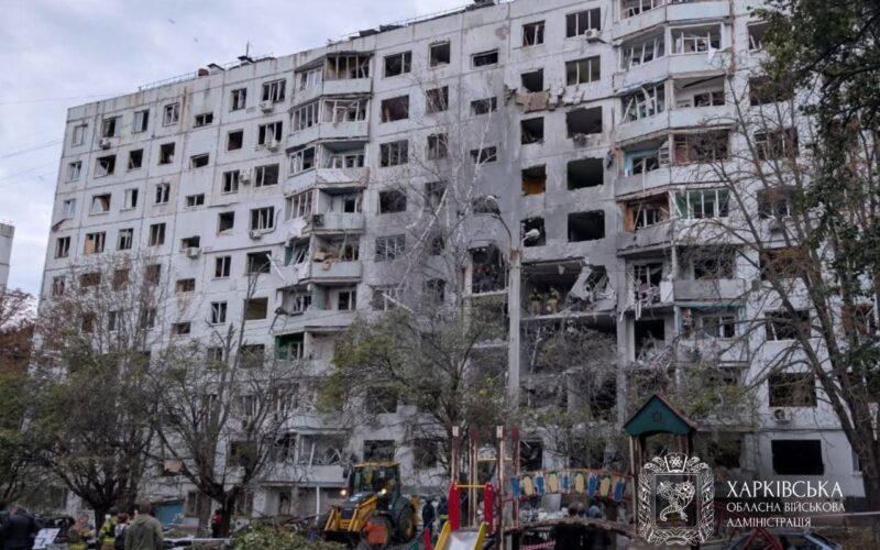 russia hits kharkiv high-rise overnight injuring 43 people strikes central kyiv dnipro broad daylight · post nine-story apartment building damaged russian strike saltivskyi district ukraine 28 2026 synehubov 5319173733626879671 news