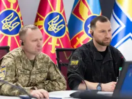 1000 patriot missiles arrive too late winter so ukraine asked ramstein arms coalition open its warehouses · post ukraine's defense minister yevhenii khmara right commander-in-chief major general mykhailo drapatyi meeting
