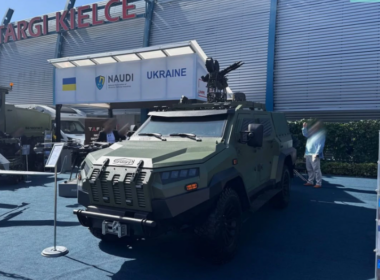 The Saihak-1, fast light scout vehicle, at the MSPO 2026 defense expo in Poland. Source: Oboronka