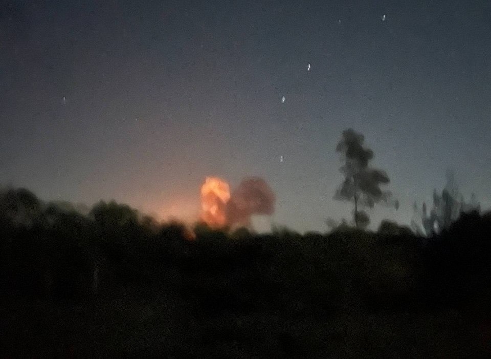 moscow trains its military pilots khanskaya locals report fire after drones struck overnight · post near russia's airfield republic adygea drone attack 4 2026 пожежа в районі аеродрому ханская у
