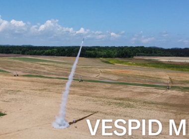 Launch of the Vespid Mk 1 using a solid-fuel booster.