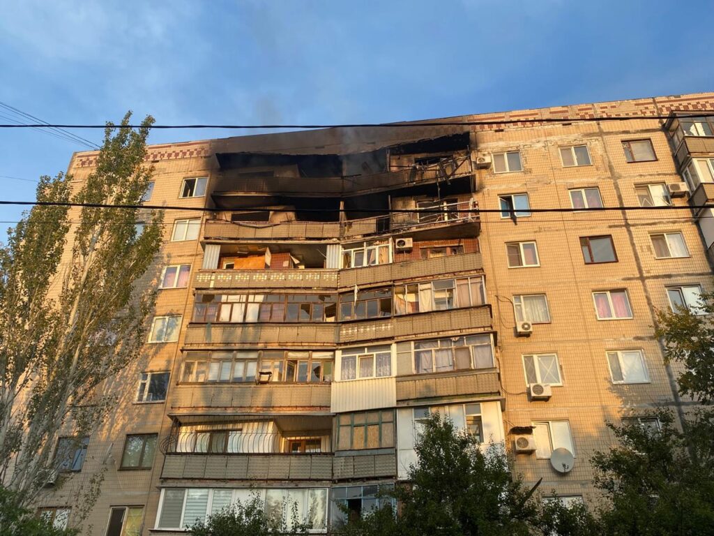 three ambulances burned woman dead 25 minutes russian drone attacks kramatorsk · post burned-out section residential high-rise after strike 5 2026 5343659307821636764 ukraine news ukrainian reports