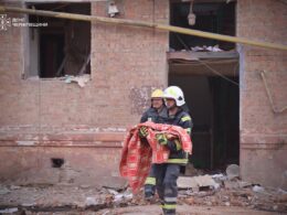 Ukrainian rescuers in Chernihiv Oblast on 7 October 2026. Source: The State Emergency Service of Ukraine