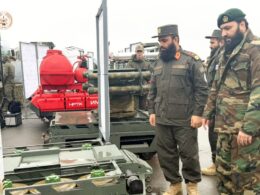 Members of Afghanistan's Ministry of Defense delegation at Russia's Center-2026 strategic military exercises.