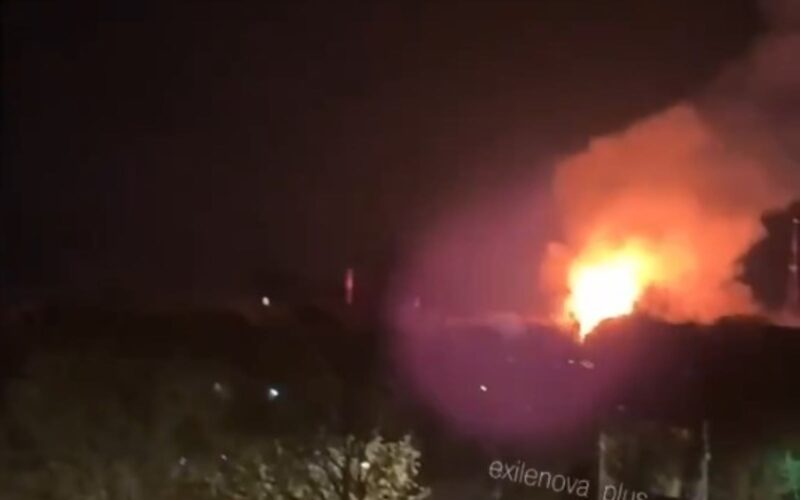 drones reportedly hit russian weapons plant near moscow washington kyiv sanctioned · post fire jsc 75 arsenal serpukhov oblast 22 2026 exilenova+ ukraine news ukrainian reports