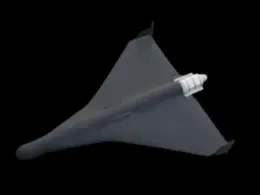 A 3D rendering of Russia's jet-powered Geran-4 strike drone.