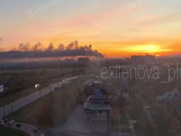 Smoke over the industrial zone of Tolyatti following a drone attack.
