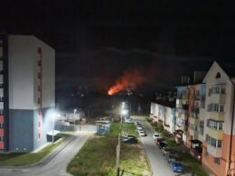 russia’s tax service keeps its databases two places drones went after one overnight also hitting air base explosives-chemical plant · post fire seen residential area gorodets nizhny novgorod oblast near