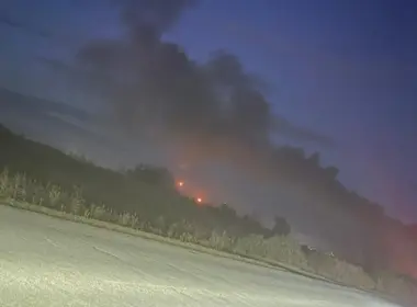 Smoke over Salavat following an attack on the night of October 8.