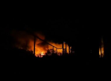 russia’s old staging base occupied luhansk oblast burned overnight—nasa’s fire caught · post area khrustalnyi ukraine overnight 12 2026 exilenova news ukrainian reports