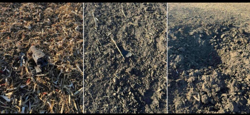Fragments of Russian drones or missiles that struck Moldovan territory on 3 October 2026. Photo: Moldovan Police via Newsmaker