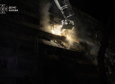 Aftermath of the Russian attack on Kyiv overnight into 14 October 2026
