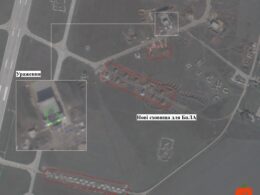 Damage zone and UAV storage area in Hvardiiske.