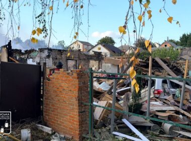 A house in Sumy destroyed in a Russian attack on 29 September.