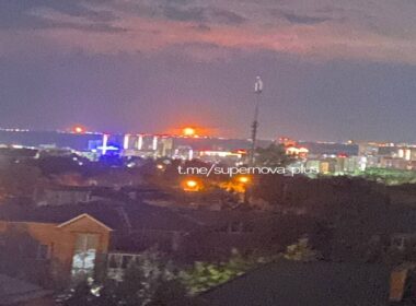 drones hit russia's volgograd samara overnight—fires near lukoil refinery chemical plant likely europe's largest oil tank farm · post fire area kaustik russia 2 2026 пожежа ймовірно в районі волгоградського